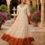 Rust and white gradient anarkali gown with gold floral motifs