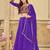 Women's Purple Georgette Embroidery and Printed  Semi Stiched Lehenga Choli With Dupatta