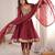 New women's maroon designer peplum kurti with dhoti salwar and multicolor embroidered border