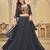 Women's Black Georgette Embroidery and Printed  Semi Stiched Lehenga Choli With Dupatta