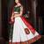 Women's White Crepe,Cotton Silk Traditional Kutchi Embroidery with Mirror Work Semi Stiched Lehenga Choli With Dupatta