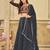 Women's Black Georgette Embroidery and Printed  Semi Stiched Lehenga Choli With Dupatta