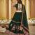 Women's Green Georgette Traditional Kutchi Embroidery with Mirror Work Semi Stiched Lehenga Choli With Dupatta