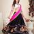 Women's Black Georgette Traditional Kutchi Embroidery with Mirror Work Semi Stiched Lehenga Choli With Dupatta