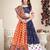 Women's Blue Cotton silk,woven silk Traditional Kutchi Embroidery