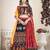 Women's Red Cotton silk, Traditional Kutchi Embroidery with Mirror Work Semi Stiched Lehenga Choli With Dupatta