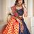 Women's Blue Cotton silk,woven silk Traditional Kutchi Embroidery