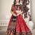 Women's Red Cotton silk, Traditional Kutchi Embroidery with Mirror Work Semi Stiched Lehenga Choli With Dupatta