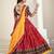 Women's Red Cotton silk, Traditional Kutchi Embroidery with Mirror Work Semi Stiched Lehenga Choli With Dupatta
