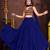 Women's Blue French Crape Traditional Kutchi Embroidery with Mirror Work Semi Stiched Lehenga Choli With Dupatta