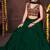 Women's Green French Crape Traditional Kutchi Embroidery with Mirror Work Semi Stiched Lehenga Choli With Dupatta