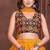 Women's Mustard French Crape Traditional Kutchi Embroidery with Mirror Work Semi Stiched Lehenga Choli With Dupatta