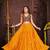 Women's Mustard French Crape Traditional Kutchi Embroidery with Mirror Work Semi Stiched Lehenga Choli With Dupatta