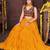 Women's Mustard French Crape Traditional Kutchi Embroidery with Mirror Work Semi Stiched Lehenga Choli With Dupatta
