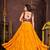 Women's Mustard French Crape Traditional Kutchi Embroidery with Mirror Work Semi Stiched Lehenga Choli With Dupatta
