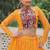 NAVRATRI WEAR YELLOW COLOR GEORGETTE BANDHEK PRINT LEHENGA CHOLI FULL STITCHED.