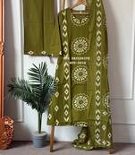 Women Cotton  Printed Kurta Pant Dupatta Set