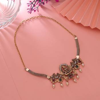 Rani & green color choker temple necklace 1