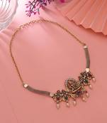 Rani & green color choker temple necklace