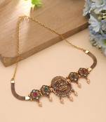 Rani & green color choker temple necklace