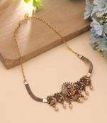 Rani & green color choker temple necklace
