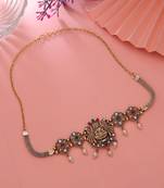 Rani & green color choker temple necklace