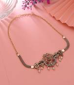 Rani & green color choker temple necklace