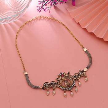 Rani & green color choker temple necklace 1