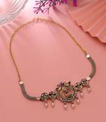 Rani & green color choker temple necklace