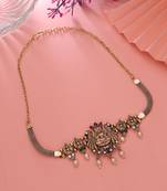 Rani & green color choker temple necklace