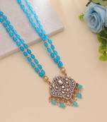 Firozi color stone necklace