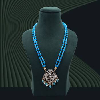 Firozi color stone necklace 2