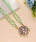 Pista green color stone necklace