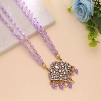 Light purple color stone necklace 1