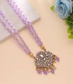 Light purple color stone necklace