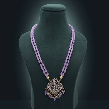Light purple color stone necklace 2