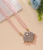 Light pink color stone necklace