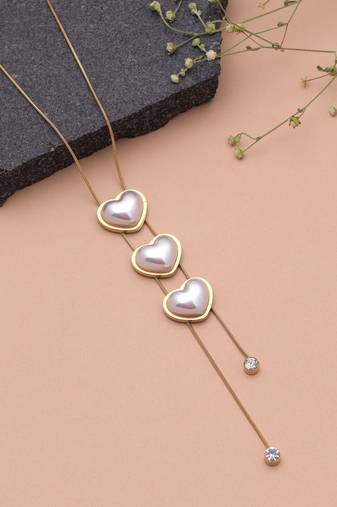 White color anti tarnish necklace