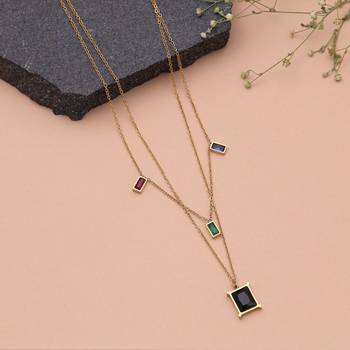 Multi color anti tarnish necklace 1