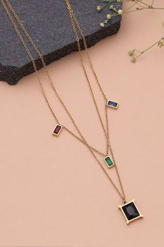 Multi color anti tarnish necklace