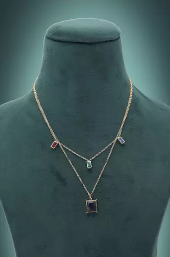 Multi color anti tarnish necklace