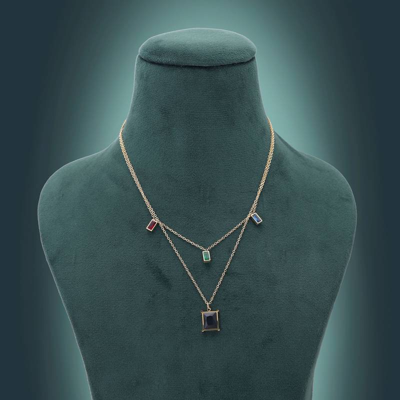 Multi color anti tarnish necklace
