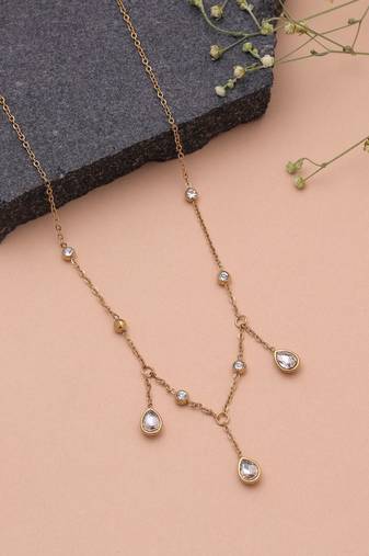 White color anti tarnish necklace