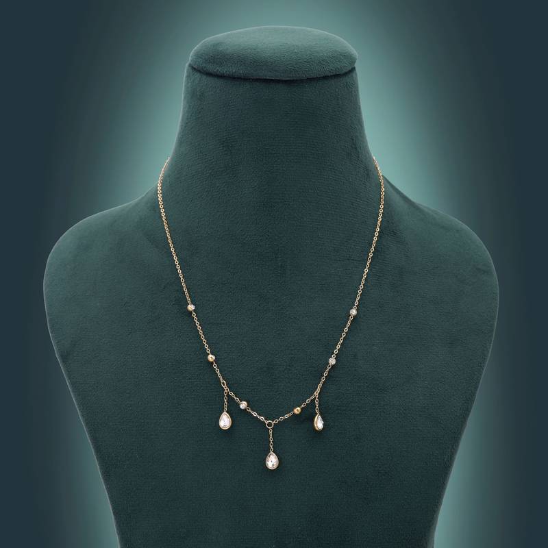 White color anti tarnish necklace