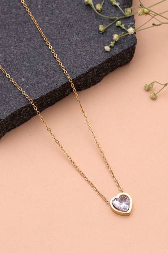 White color anti tarnish necklace