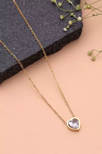 White color anti tarnish necklace