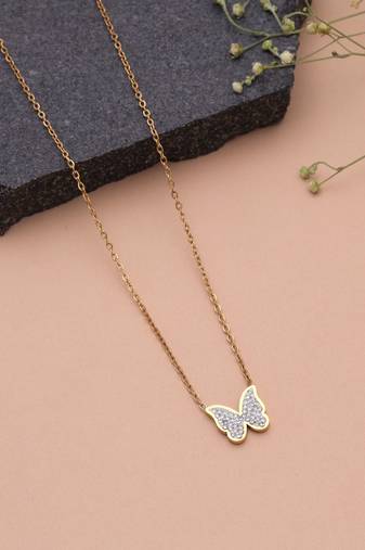 White color anti tarnish necklace