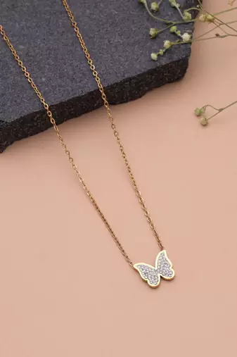 White color anti tarnish necklace