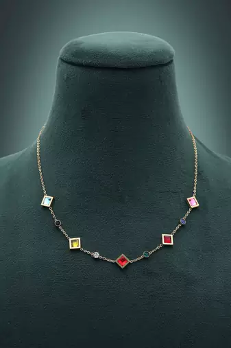 Multi color anti tarnish necklace