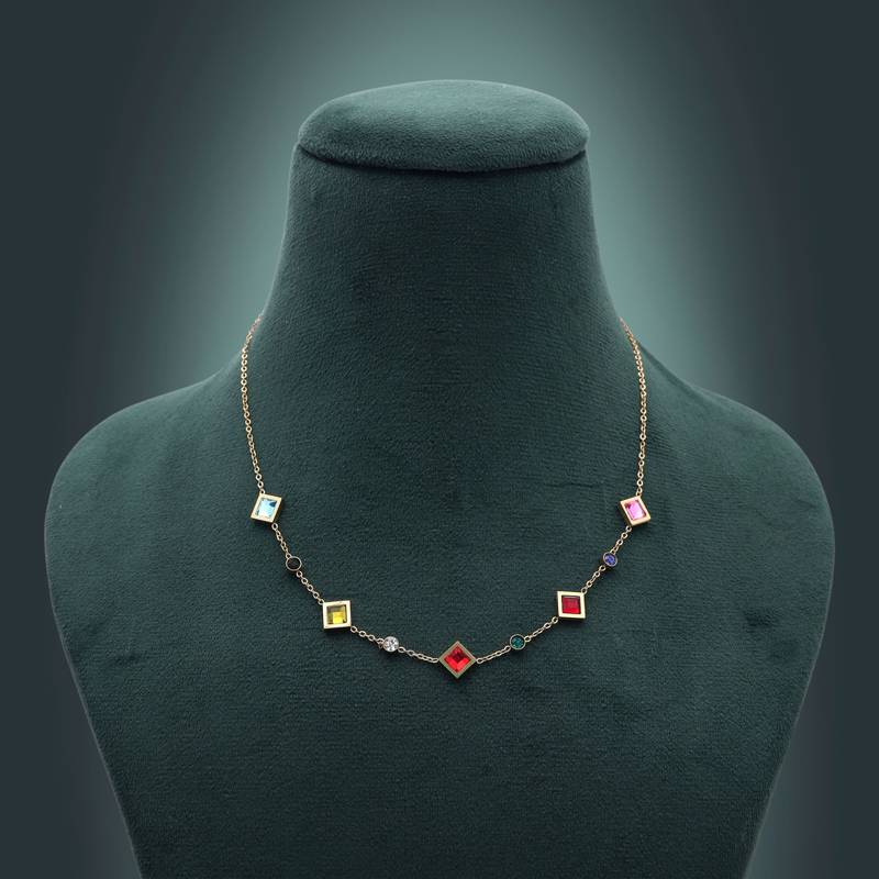 Multi color anti tarnish necklace